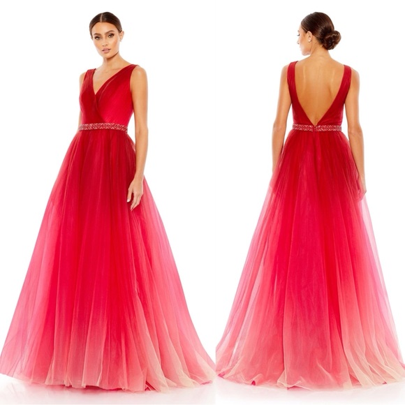 Mac Duggal Dresses & Skirts - $498 NWT Mac Duggal Ombré Pleated Bust Tulle Dress w/Beaded Belt #20378 (Size 2)